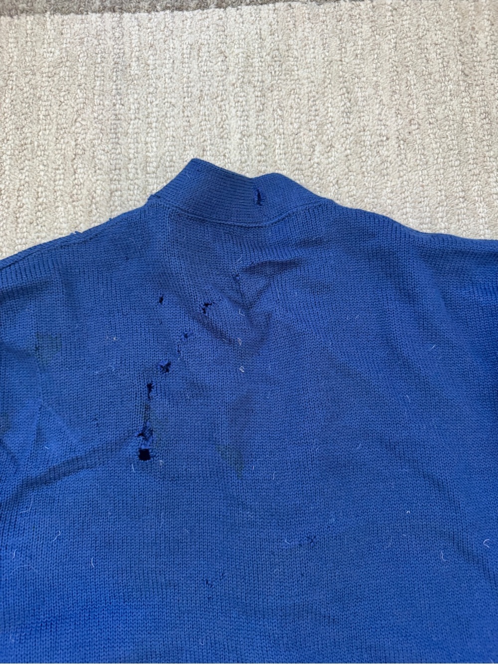 1950s Vintage Varsity Puritan Royal Blue Men's Button-Front Letterman Cardigan - Picture 8 of 9